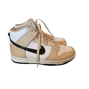 Nike Dunk High Sanddrift Beige and White Sneakers-Size 7.5